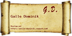 Galle Dominik névjegykártya